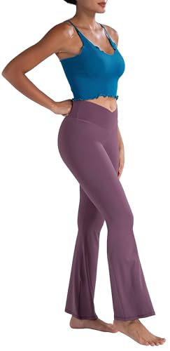 Image of Sunzel Flare Leggings, Crossover Yoga Pants with Tummy Control, High-Waisted and Wide Leg