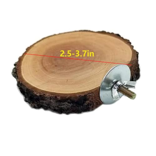 Image of Hamiledyi Perch Platform for Bird Cage,Natural Round Wooden Stand Platform Bird Toy for Canary Parakeet Cockatiel Parrot Budgie Sparrow(3 Pcs)