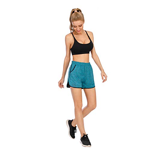 Wollet Short atlético de camada dupla para treino, academia, ioga, corrida, fitness, esportes, calça