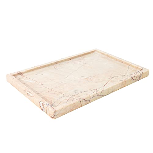 Real Luxurious Natural Marble Vanity Tray Genuine Marble Storage Tray