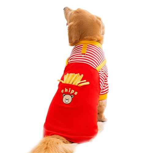 Souher ペット服 中大型犬 暖かい パーカー 秋冬服 綿服 犬の服 ドッグウェア ペット服 厚手 可愛い 仮装 ペット コート 保温 着脱簡単 犬洋服 お出掛け (ポテト)