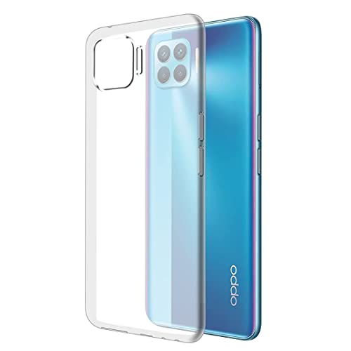 Image of Fashionury Crystal Clear Case for Oppo F17 Pro | Yellowing Resistance | Transparent TPU Silicone | Raised Camera Lips | Slim Transparent Cover