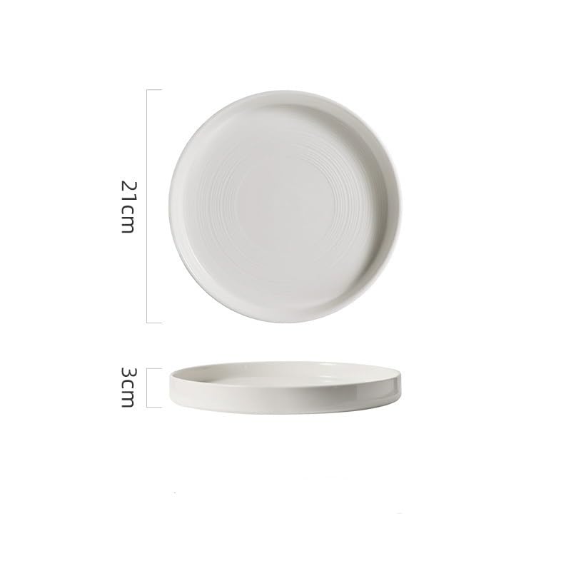 ULTRAWAVE Talerz obiadowy biały talerz obiadowy talerz do serwowania ceramiczny talerz obiadowy stek zachodni talerz obiadowy talerze (21,5 cm)