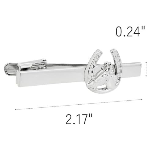 Silver Horse Horseshoe Tie Clip2