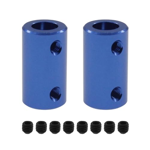 Bore Rigid Coupling Set Screws,SAFYY Bore Flexible Shaft Coupling Robot Motor Wheel Blue Aluminum Casing Rigid Coupler Connectorfor DIY Boat Airplane 3D Printers (2, 5mm-6mm 2PCS)
