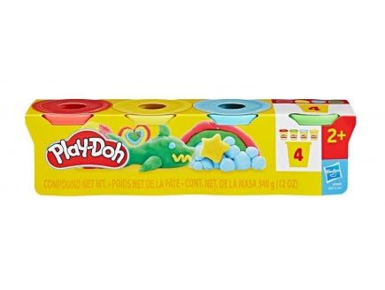 pour Play doh Creations - Pack 4 Pots Pate a Moder, Couleurs Classiques, 340 g - kit creatif Enfant 2 Ans - Set activite Manuelle et Carte