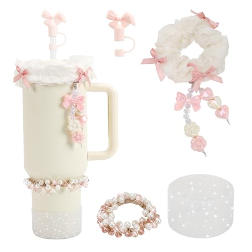 AMUSEPROFI Premium Pink Stanley Cup Accessories Set: Includes 40oz and 30oz Straw Toppers, Boot Protectors, and All Stanley Tumbler Essentials for Ultimate Convenience