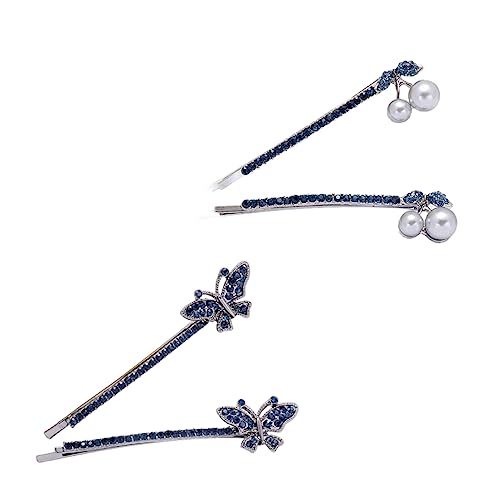 OHPHCALL ラインストーンヘアクリップセット バタフライヘアクリップ レディース ファッションヘアアクセサリー パーティー 仮面舞踏会 コスプレ用