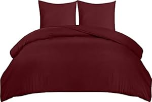 Utopia Bedding Dekbedovertrek Set - Zachte Microvezel Dekbedovertrek 240x220cm met Kussenslopen 65x65cm - Beddengoed Dekbedovertrek Set - Bordeaux