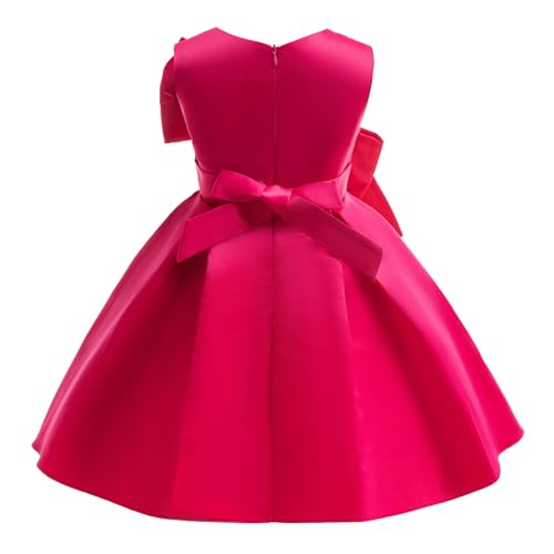 Girls Dresses Children's Vest Dresses Big Bow Dress Solid Color Dresses Rose Princess Dresses for Girls3