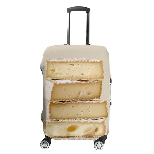White Cheese Pattern Luggage Cover, Washable Elastic Suitcase Cover Protector Fit 18-32 Inch Luggage