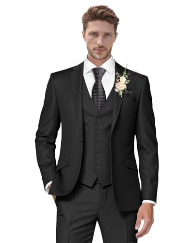 Suits for Men Slim Fit Mens Suit 3 Piece Prom Wedding Business Suit Blazer Jacket Pants Tuxedo Set