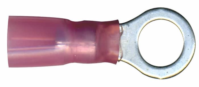 Sherco-Auto Heat Shrink & Crimp Red Ring Terminal 8 Gauge 3/8 Stud - 10 Pack