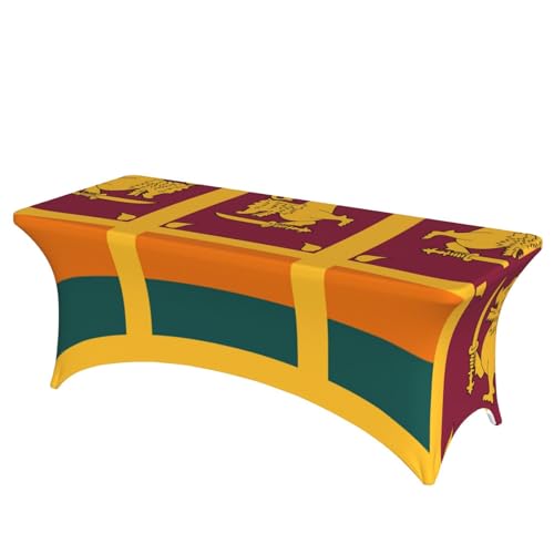 Nappe de table extensible élasthanne 1,8m lavable avec imprimé drapeau Sri Lanka - 2