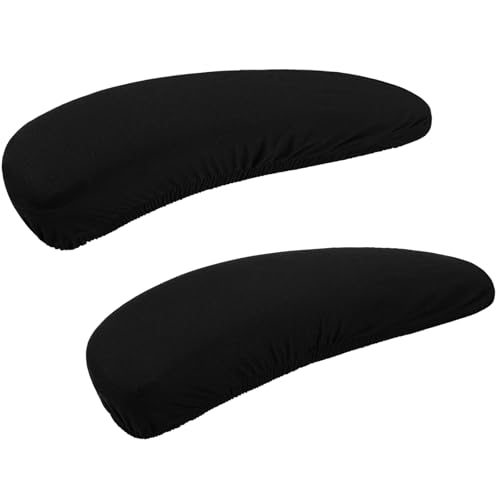 Smiry Stretch Printed Office Chair Armrest Covers, 2 Pcs Soft Fit Removable Washable Computer Desk Chair Arm Covers Protector, Black