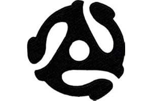 3" Black 45 RPM Vinyl Record Insert Embroidered Iron On Patch