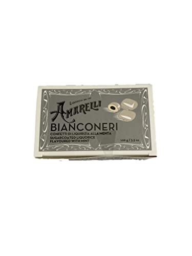 Amarelli - Bianconeri -Mint liquorice Covered by a White Layer of Sugar - 100 gr