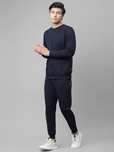 Image of Rigo Round Neck Full Sleeve Terry Track Suit For Men | Regular Fit Plus Sizes Tracksuit for Men's | Co-ord Set For Men