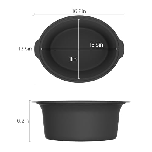 Image of HOMECOOKIN Slow Cooker, Extra Large 10 Quart Programmable Slow Cookers, Dishwasher Safe Glass Lid & Crock, Kitchen Appliance for Families and Gatherings, Grey