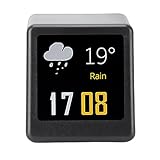 Zerodis Mini Orologio Digitale, Design retrò con Display Meteo, Schermo IPS da 1,54 Pollici con umidità della Temperatura per l'auto dell'ufficio Domestico