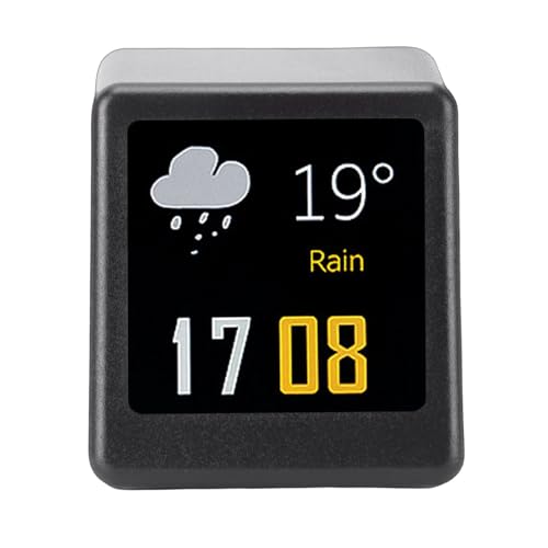 Luocute Mini Digital Clock, 1.54in IPS Screen Weather Display with