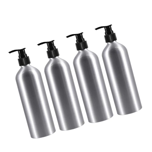 Didiseaon 4 Piezas Botellas de Aluminio Recargables con Bomba Dosificadora para Gel Champú y Loción Reutilizables y Portátiles para Baño y Ducha