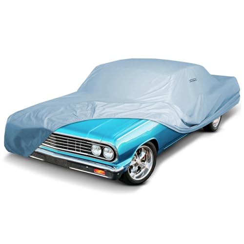 Image of iCarCover Premium Car Cover for 1973-1977 Chevy Chevelle Wagon Heavy Duty Waterproof All Weather Automobiles Custom Fit Indoor Outdoor UV Snow Protection Covers with Straps and Bag