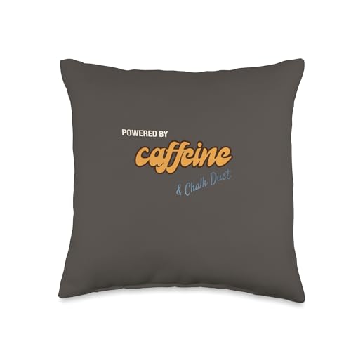 Powered by Caffeine and Chalk Dust - Funny Bouldering Gift Throw Pillow
