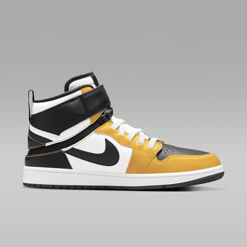 Nike Air Jordan 1 Hi FlyEase Men's Shoes (CQ3835-107, White/Yellow Ochre/White/Black) Size 10.5