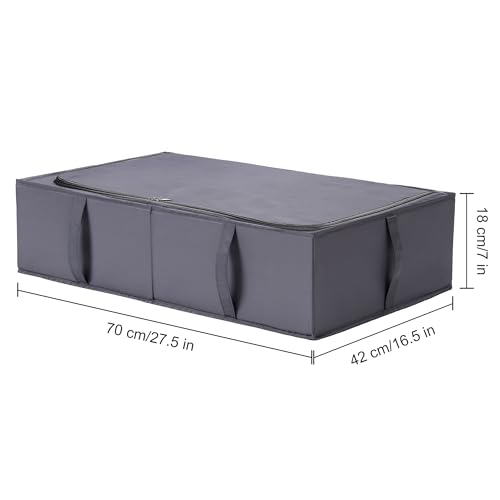 Organizador armario lavable y plegable TYEERS cajas textiles con tapa para ropa y sábanas pack de 4 3