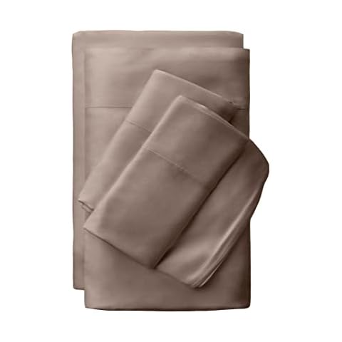 Cariloha Classic 4-Piece Twill Sheet Set | Beach Linen | King | Cooling for Hot Sleepers | Corner Bands Cover