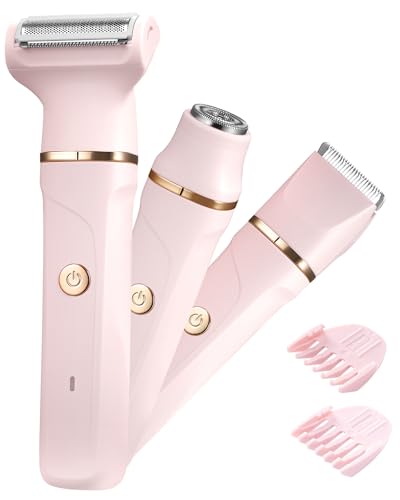 Rasierer Damen,3-In-1 Intimrasierer für Frauen,Gesichtshaarentferner für Frauen,Damenrasierer Elektrisch für Beine, Arme, Achseln und Bikinizone,Wiederaufladbarer Ipx7 Wasserdicht Trimmer Damen, Rosa Rasierer Damen,3-In-1 Intimrasierer für Frauen,Gesichtshaarentferner für Frauen,Damenrasierer Elektrisch für Beine, Arme, Achseln und Bikinizone,Wiederaufladbarer Ipx7 Wasserdicht Trimmer Damen, Rosa