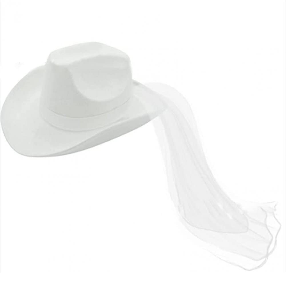 Danlai Hombro De Vaquera De Novia con Sombrero De Vaquero para Solteras De Despedida
