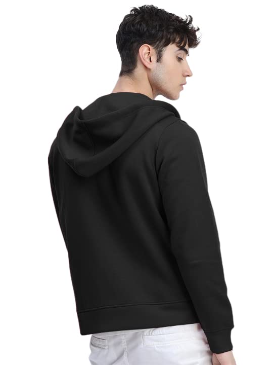 Image of LAZYCHUNKS Men's Cotton Blend Zipper Hooded Sweatshirt | Full Sleeve Hooded Neck Jacket | Regular Fit with Kangaroo Pocket | Stylish Winter Wear for Men