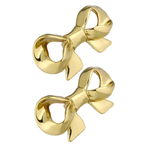 Gadpiparty Gold Bow Knobs Set of 2 Bow Shape Cabinet Handles Bowknot Pulls for Dresser Elegantly Decorative Kitchen Hardware