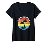 Photo Gallery donna west palm beach vintage retro tramonto palme vacanza maglietta con collo a v Photo Gallery donna west palm beach vintage retro tramonto palme vacanza maglietta con collo a v
