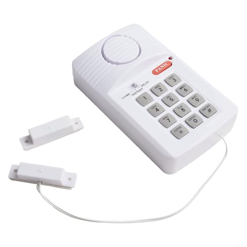 Wireless Door Alarm with Keypad Password Entry, Loud Burglar-Alert, Magnetic Sensor for Shed, Garage, Caravan or Home Security, Battery Powered Indoor Use with Adjustable Chime - Image 4