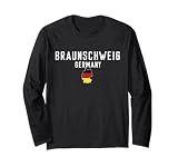 Braunschweig Germany Map Flag Vintage Travel Design Langarmshirt