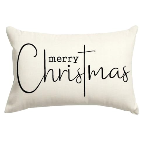 RABUSOFA Weiß Kissenbezug 30x50 Kissen Weihnachten Merry Christmas...