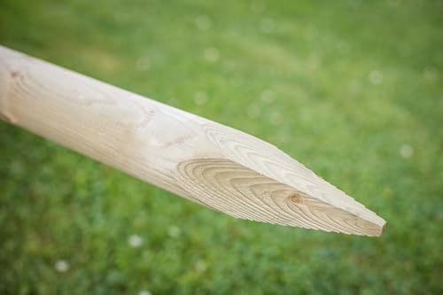 F&G Supplies 1.8m Round Wooden Fence Posts 40mm Diameter Pressure Treated Pack of 10