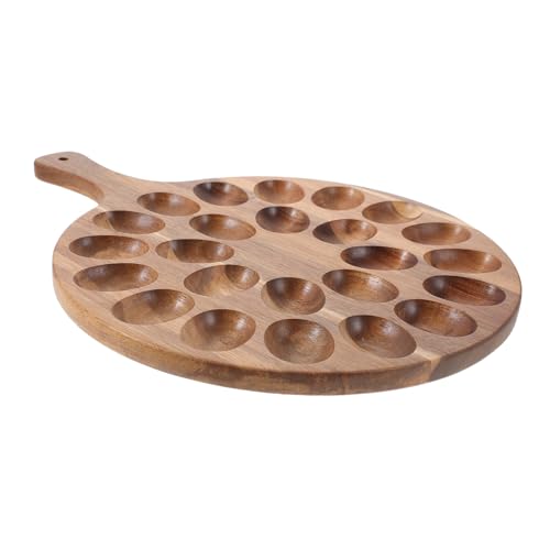 PRETYZOOM Wooden Deviled Egg Tray Egg Storage Holder for Kitchen Parties Sturdy Wood Egg Holder with Smooth Surface for Celebrations Home Use