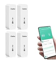 Chatthen WiFi Thermometer Hygrometer Innen, Tuya Raumthermometer wlan Temperatursensor, Mini Thermo Hygrometer mit Smart App und Datenaufzeichnung （4 Pack）