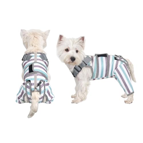 Image of Arblina Dog Recovery Suit, Adjustable Rear Leg Sleeve to Stop Licking Wounds for Male Female Dogs, Surgical Clothing for Neuter Spay Protective as Cone Alternative After Surgrey