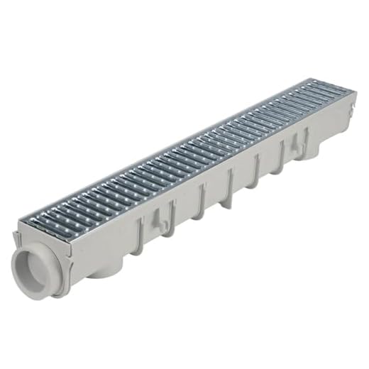 NDS Pro Series Channel Drain Kit, 5-1/2 in. X 39-3/8 in. Deep Profile Channel, Galv. Steel Grates, End Caps/Outlet, 5 in.