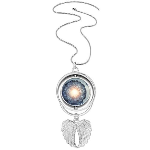 Collier ailes d'ange et cellules scientifiques bleues cadeau idéal