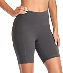 Short de gymnastique pour les femmes Short de vélo haute taille avec poches Yoga Workout Short pour courir vélo Sport