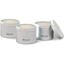 شمعة شاي Westin White في صفيح - سكب يدويًا، شمعة فول الصويا في القصدير - رائحة الشاي الأبيض المميزة - 4 أونصات. - مجموعة من 3