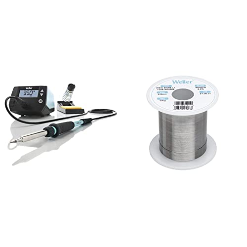 Weller WE1010NA Digital Soldering Station with Weller Solder Wire, Dia: 0.5 mm / 0.020 in, Wt: 100 g / 3.527 oz, Alloy Sn60Pb40, Flux content 2.2% - WSW SnPb (T0051403299)