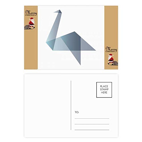Carte postale de remerciement origami canard abstrait papier cartonné correspondance art