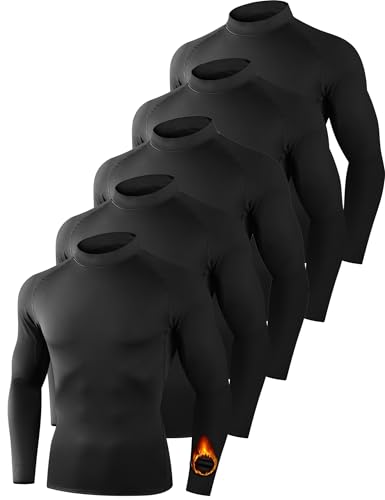 Dalavch 5 Pack Thermal Compression Shirts for Men Mock Turtleneck